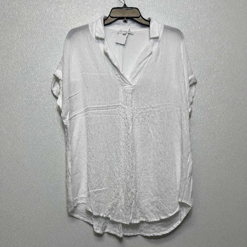 White Top Short Sleeve Jane And Delancey, Size L Artistic Men's Hand