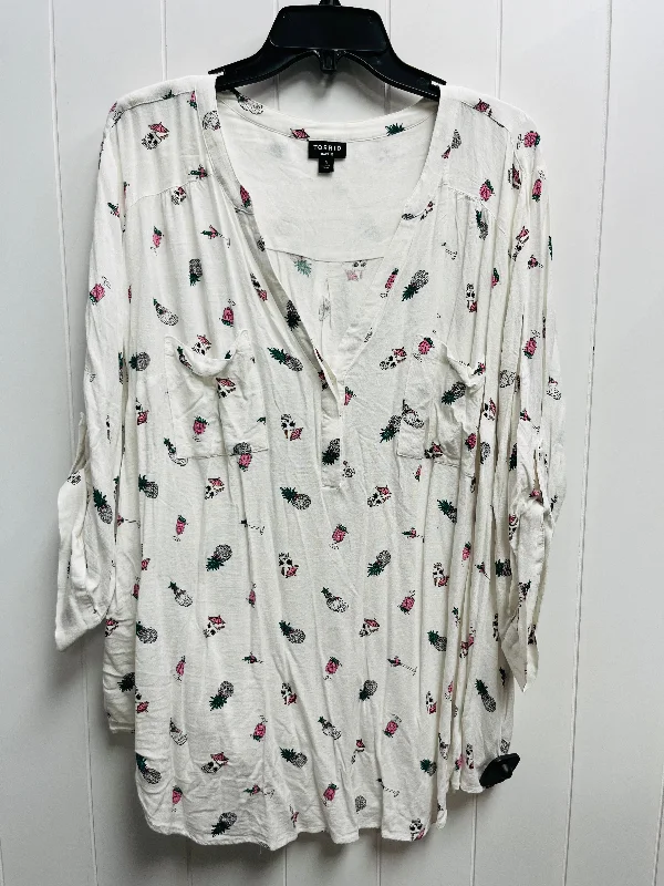 Top Long Sleeve By Torrid In Pink & White, Size: 3x Refined Men's Classic 