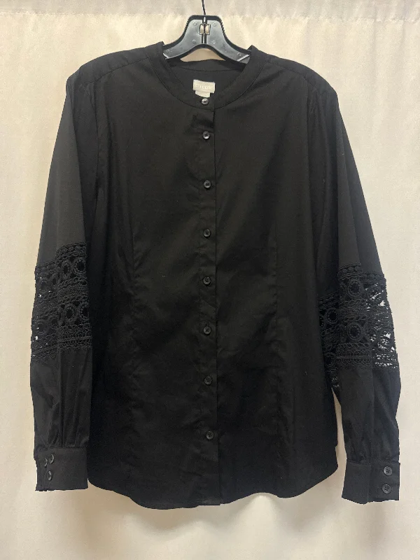 Top Long Sleeve By Chicos In Black, Size: L Sleek Men's Contemporary 