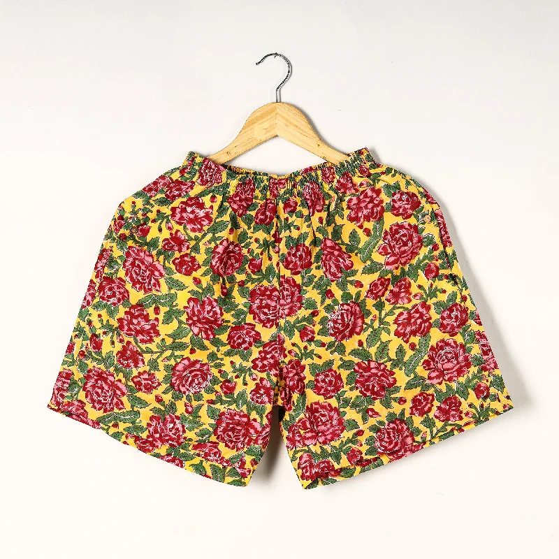 Multicolor - Sanganeri Block Printed Cotton Unisex Boxer/Shorts Tailored