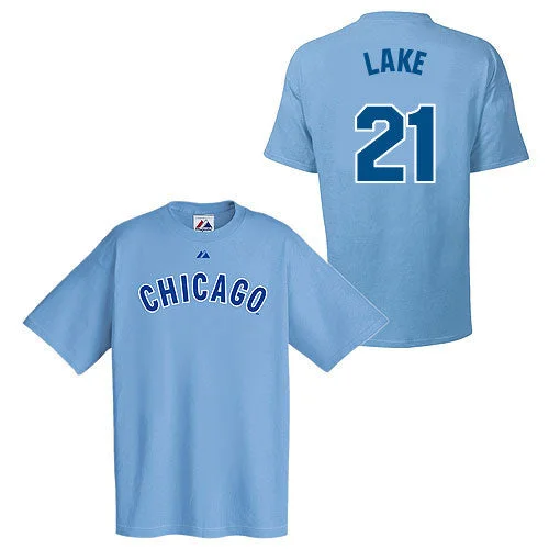 Chicago Cubs Junior Lake Light Blue Name and Number T-Shirt Monochromatic Office Style