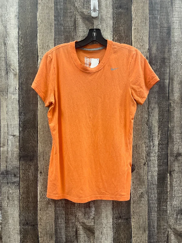 Orange Athletic Top Short Sleeve Nike, Size L Rugged Men's Outdoor 