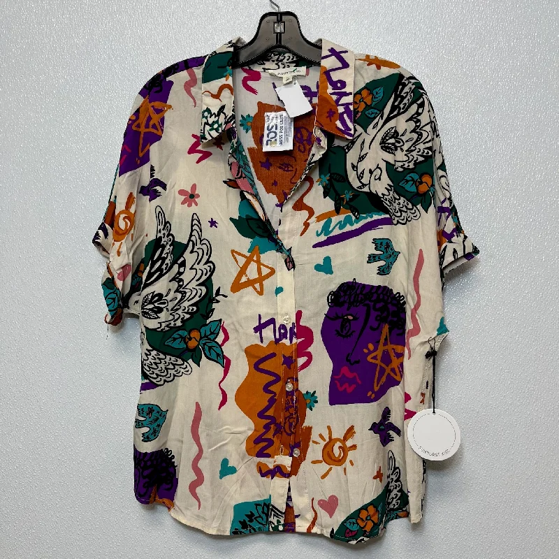 Print Top Short Sleeve Cmf, Size Xl Polished Men's Satin