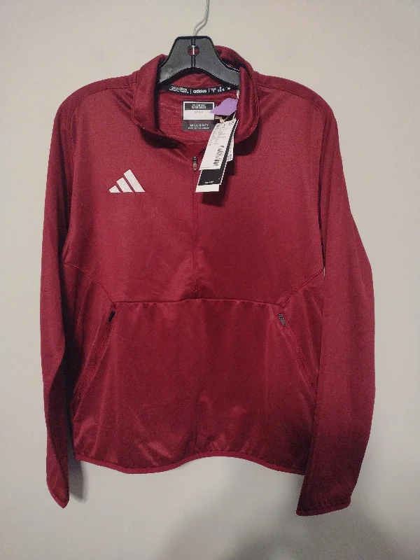 Athletic Top Long Sleeve Collar By Adidas  Size: S Laid