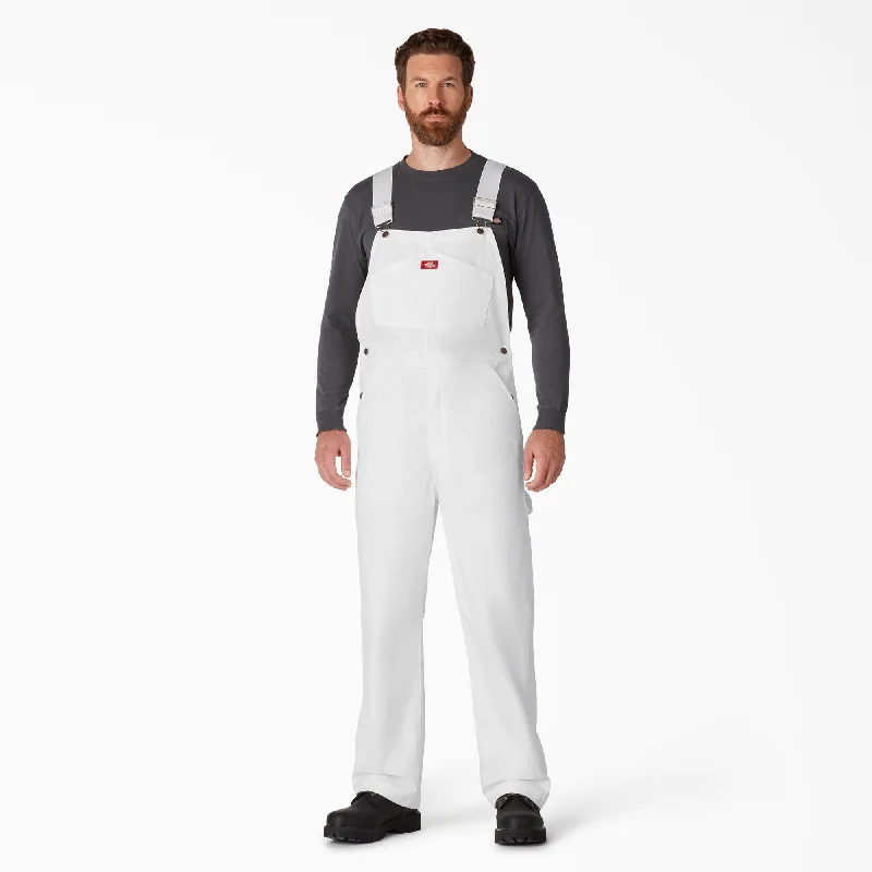 Painter's Bib Overalls, White Cclassic Men's Tweed