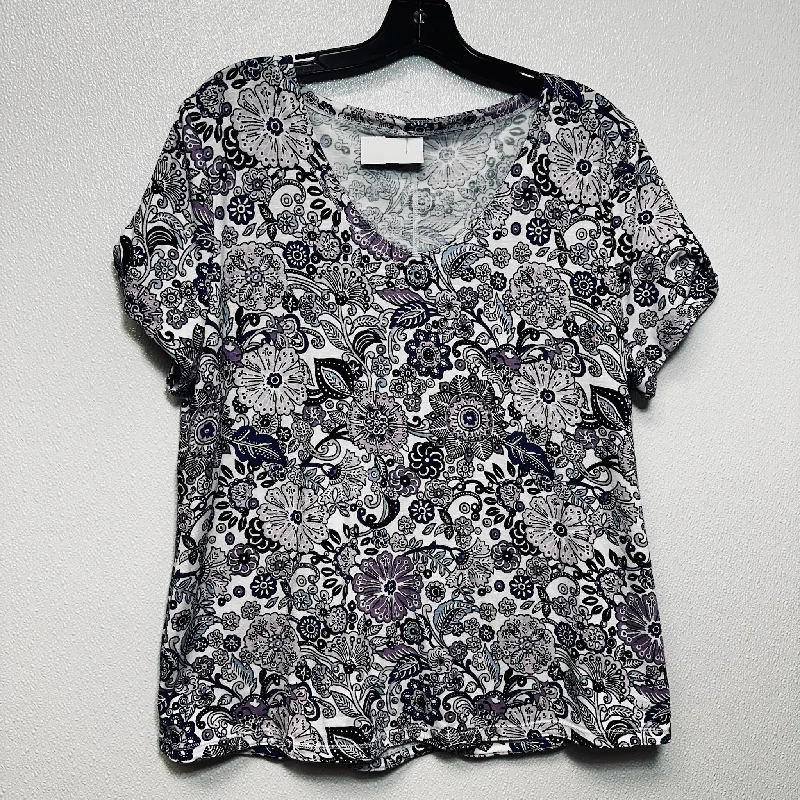 Print Top Short Sleeve Basic Talbots O, Size Xl Streetwear Style