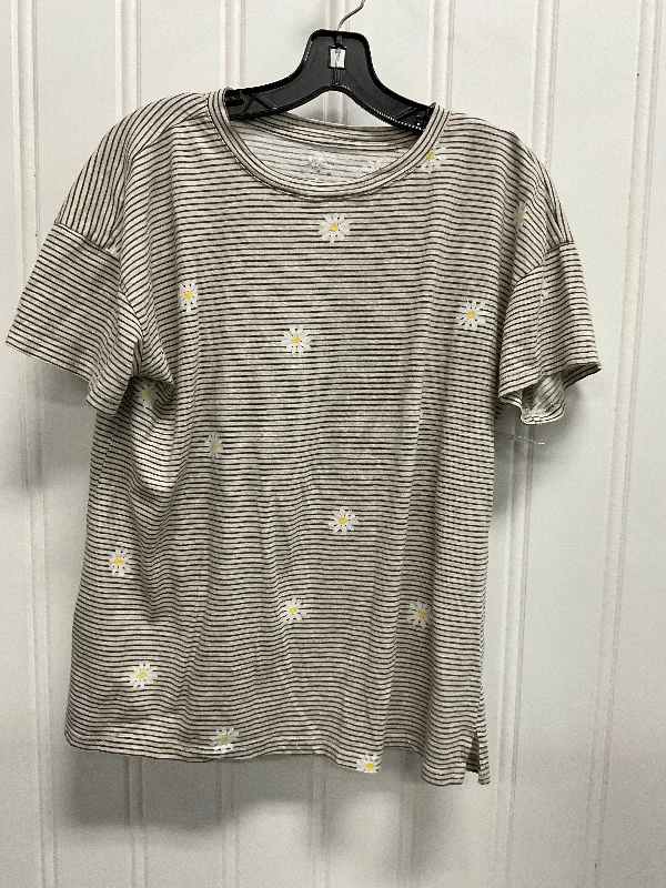 Top Short Sleeve Basic By Maurices In Striped Pattern, Size: L Cool Men's Skate