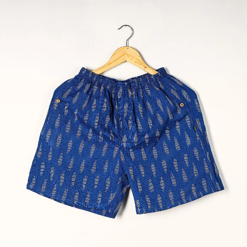 Blue - Pochampally Ikat Cotton Unisex Boxer/Shorts Streetwear Style