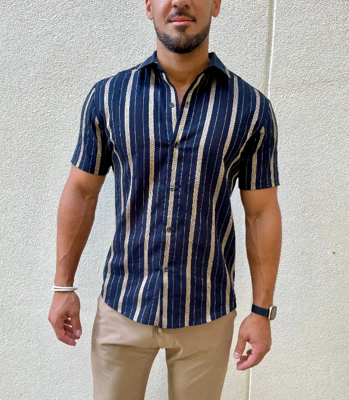 BH SS M Shirt Modern Men's Geometric