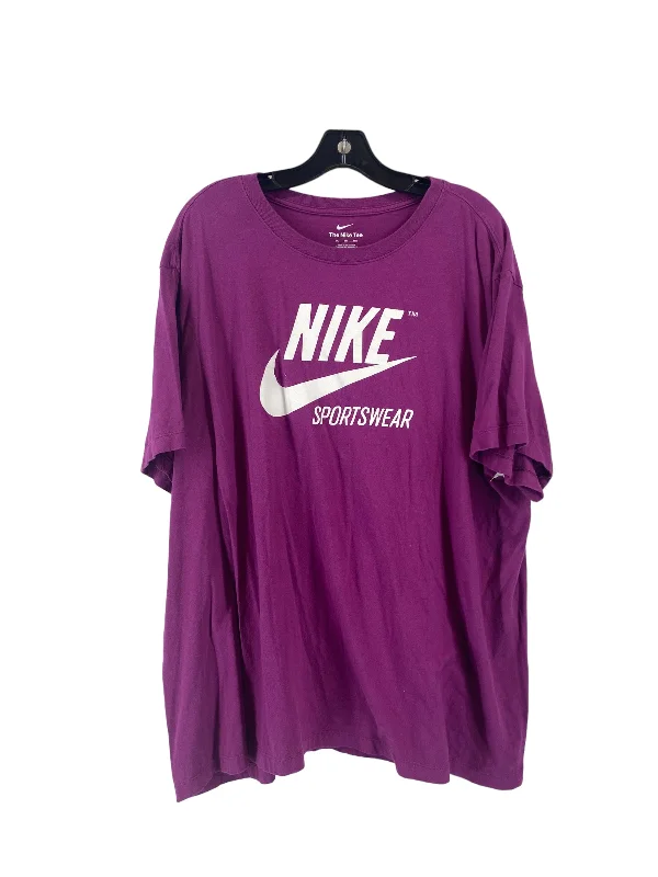 Purple Athletic Top Short Sleeve Nike, Size Xxl Beach