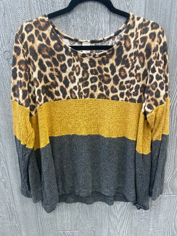 Top Long Sleeve By 7th Ray In Animal Print, Size: 2x Hip Men's Retro