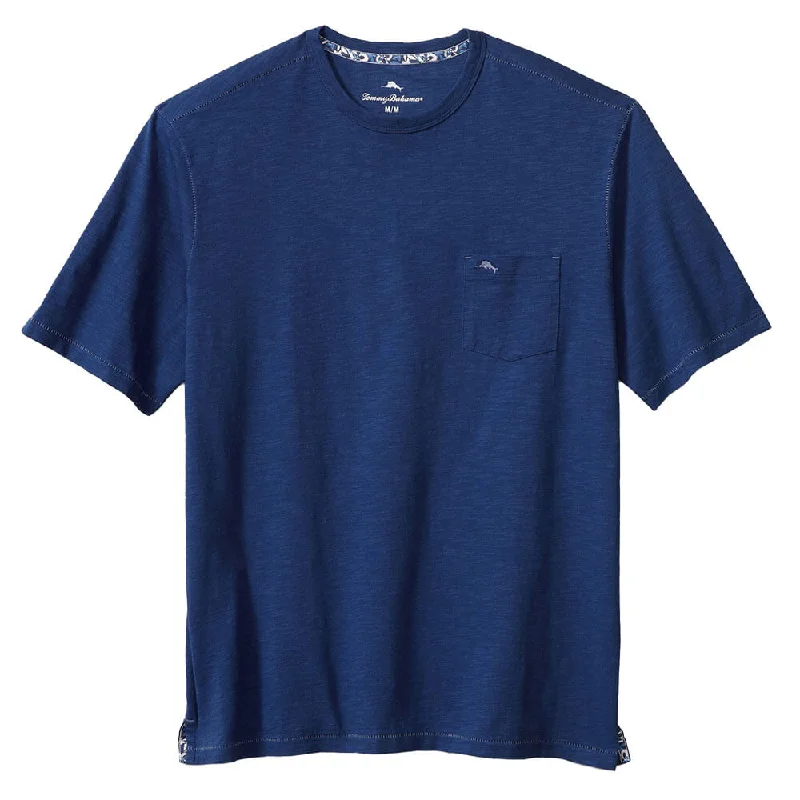 Tommy Bahama Bali Beach Crew T-Shirt -  Bering Blue Elegant Men's Cashmere