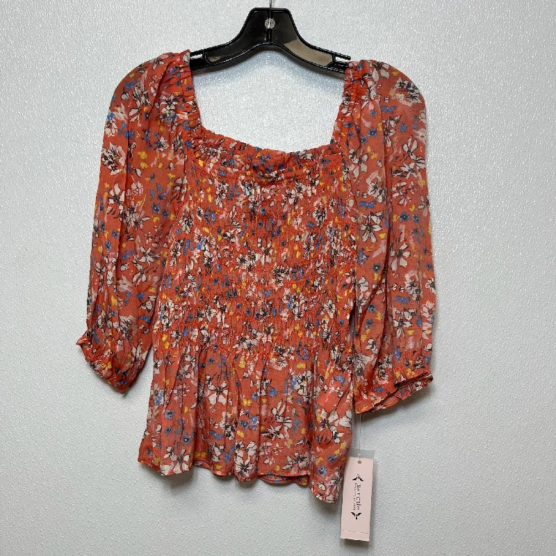 Peach Top Short Sleeve Nanette Lepore, Size S Lumberjack