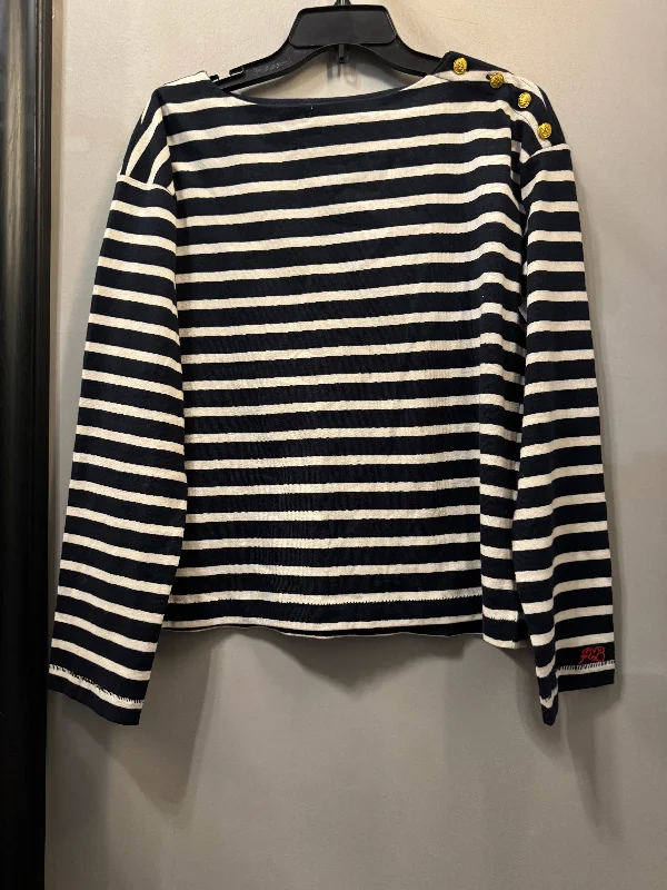 Top Long Sleeve By Rag And Bone In Blue & Cream, Size: S Edgy Men's Punk