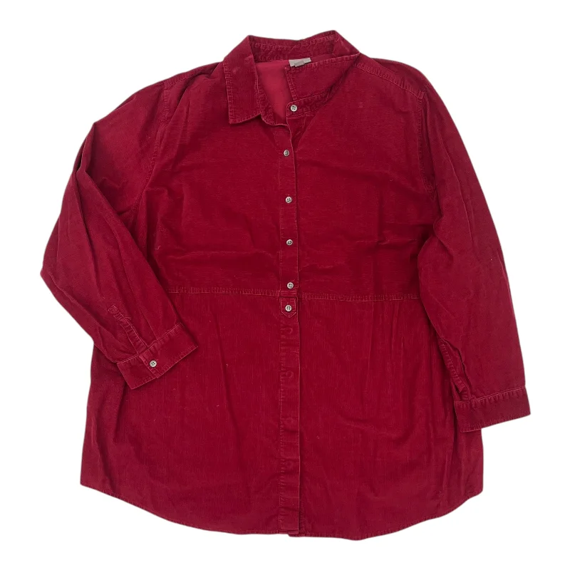 Top Ls By J. Jill In Red, Size:4X Relaxed Men's Australian 