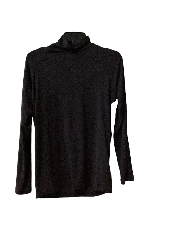 Black Athletic Top Long Sleeve Collar Athleta, Size S Polished Men's Satin