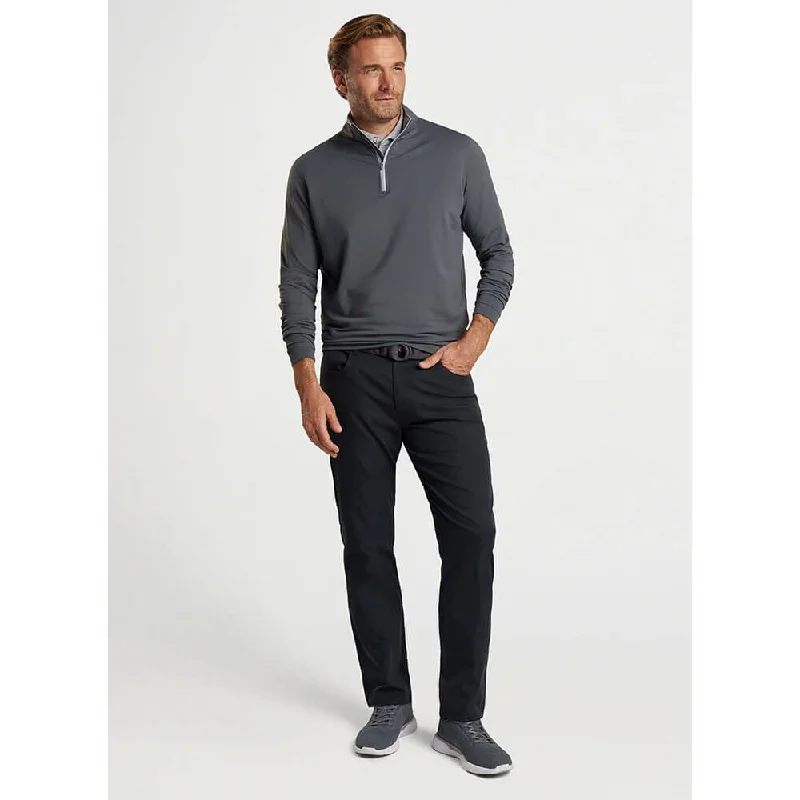 Peter Millar Perth Stretch Loop Terry 1/4 Zip Sweater - Iron* Sporty Men's Athleisure 