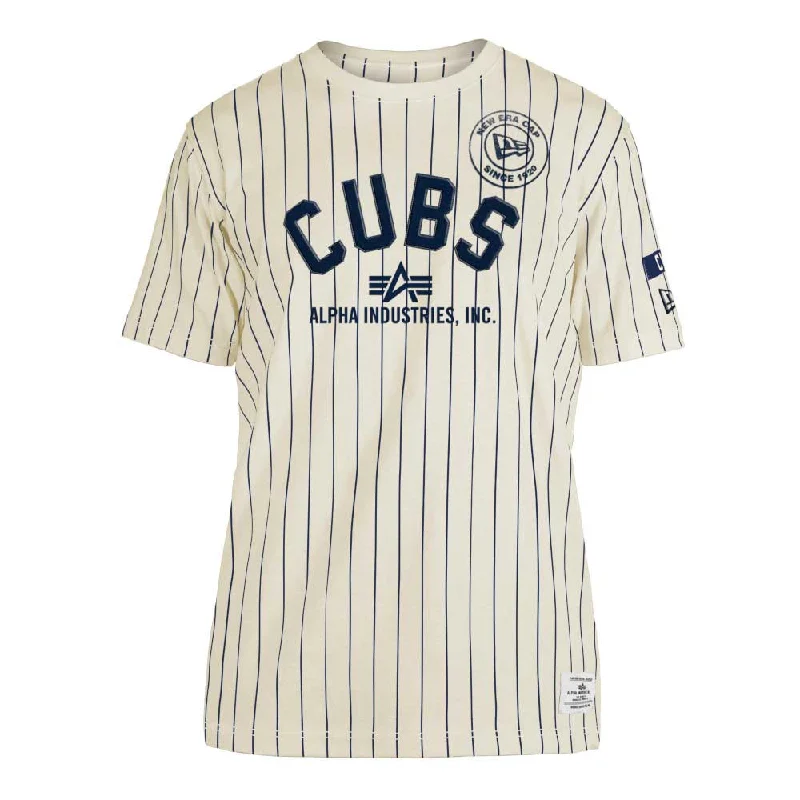 Chicago Cubs Alpha Industries 1914 Pinstripe T-Shirt Sporty Men's Athleisure 