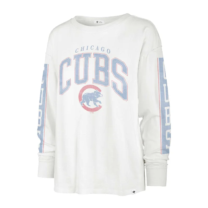 Chicago Cubs Women's Sandstone Statement Long Sleeve T-Shirt Sharp Men's Italian