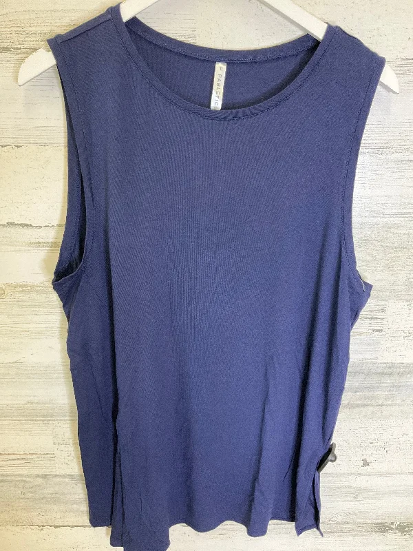 Navy Athletic Top Short Sleeve Fabletics, Size L Monochromatic All