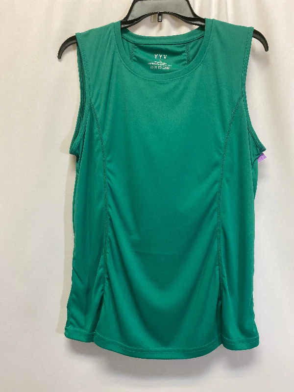 Green Athletic Top Short Sleeve Clothes Mentor, Size L Organic