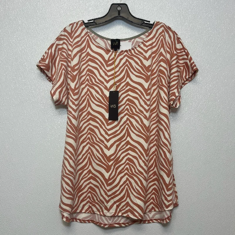 Animal Print Top Short Sleeve W5, Size M Cool Men's Distressed