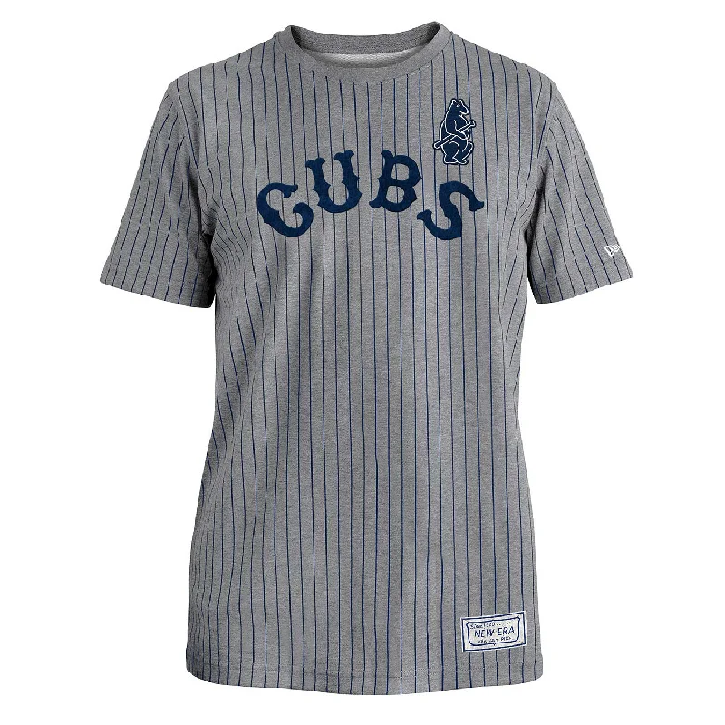 Chicago Cubs 1914 Pinstripe Crew Ringer T-Shirt Trendy Men's Scandinavian