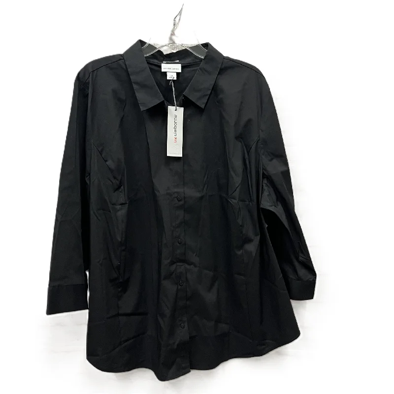 Top 3/4 Sleeve By Liz Claiborne In Black, Size: 3x Elegant Men's Cashmere