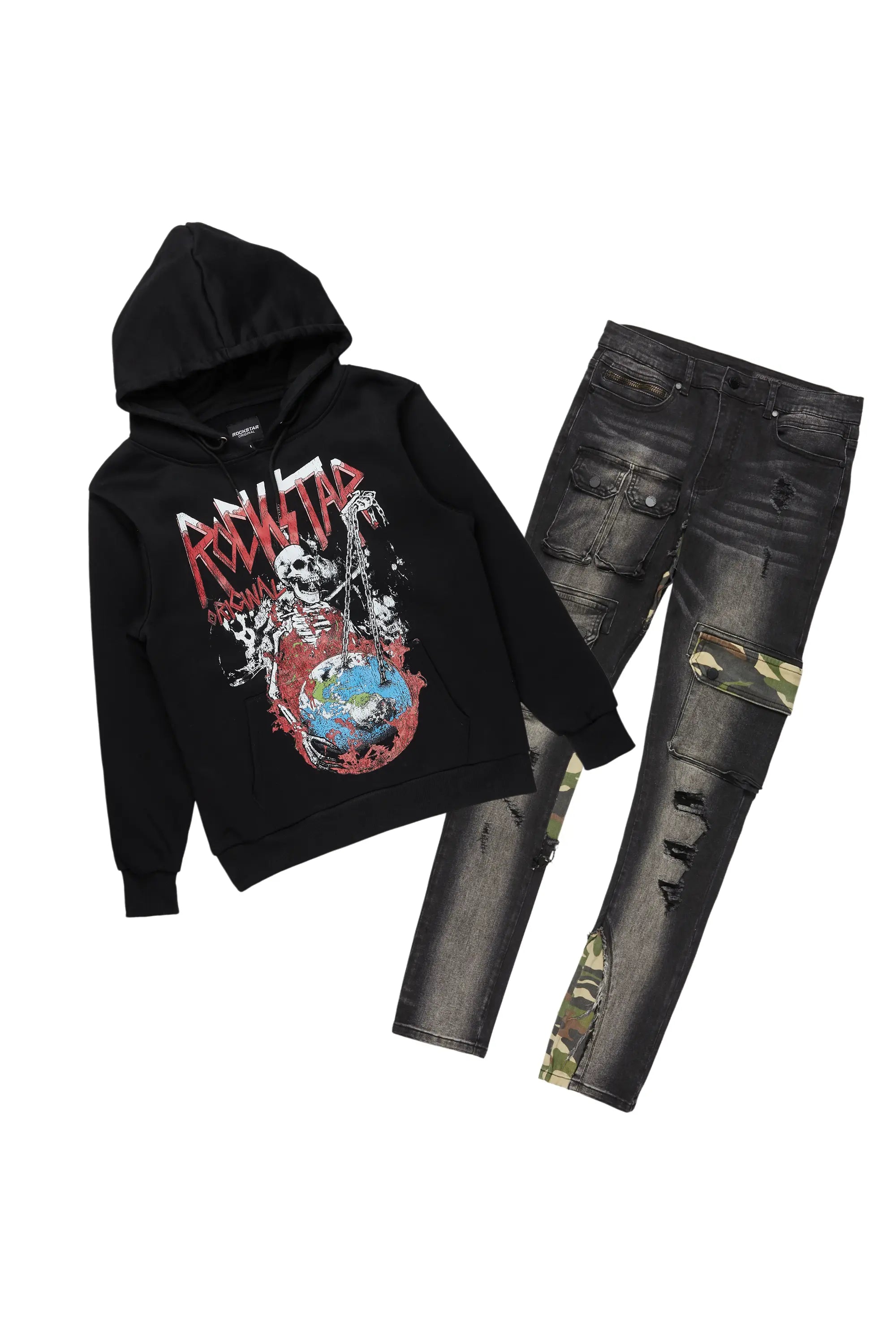 Barrett Black Hoodie & Zeta Slim Fit Jean Bundle Tough Men's Tactical