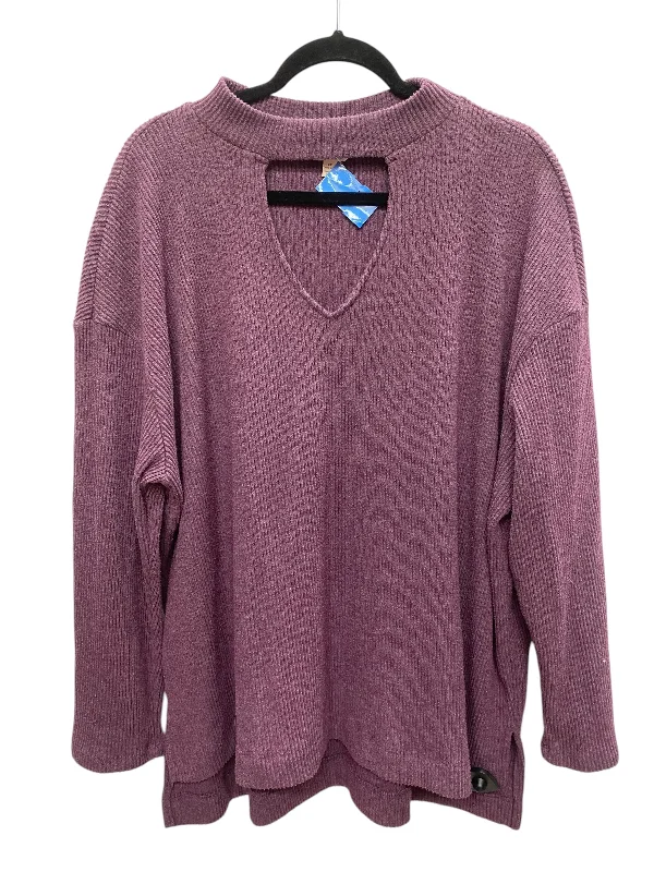 Top Long Sleeve By Terra & Sky In Purple, Size: 2x Street