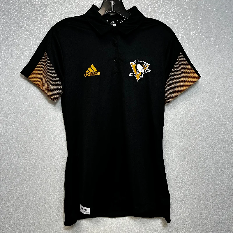 Pittsburgh Penguins Black Athletic Top Short Sleeve Adidas Laid