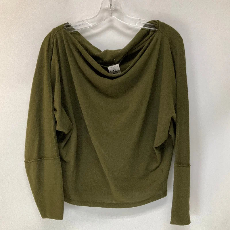 Top Long Sleeve By We The Free In Green, Size: S Sleek Men's Metallic