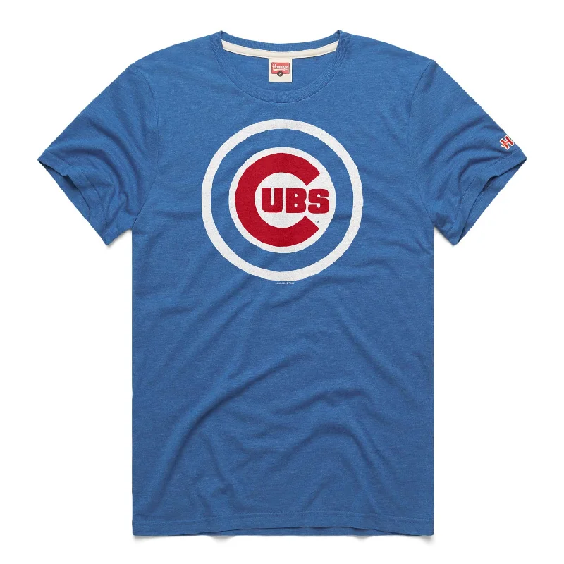 Chicago Cubs Homage Royal Bullseye T-Shirt Cozy Men's Sherpa