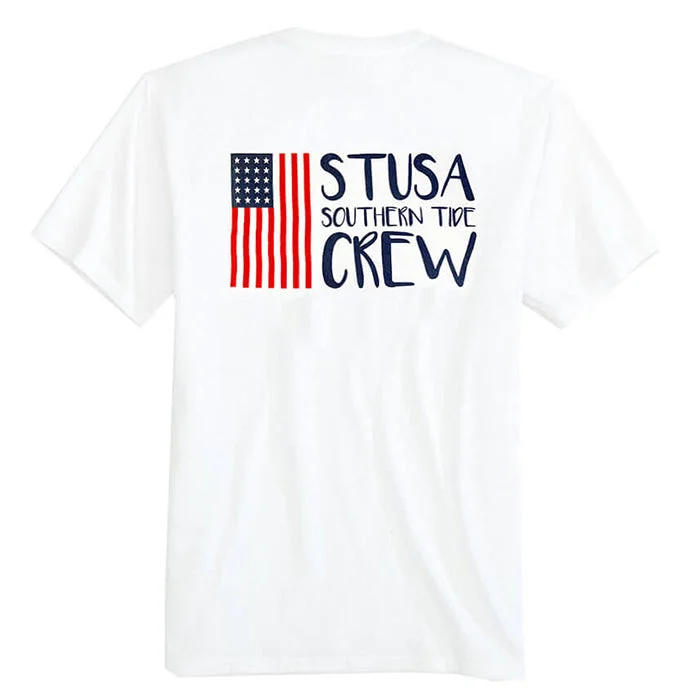 Southern Tide Womens USA Crew T-Shirt - Classic White FINAL SALE Cool Men's Skate