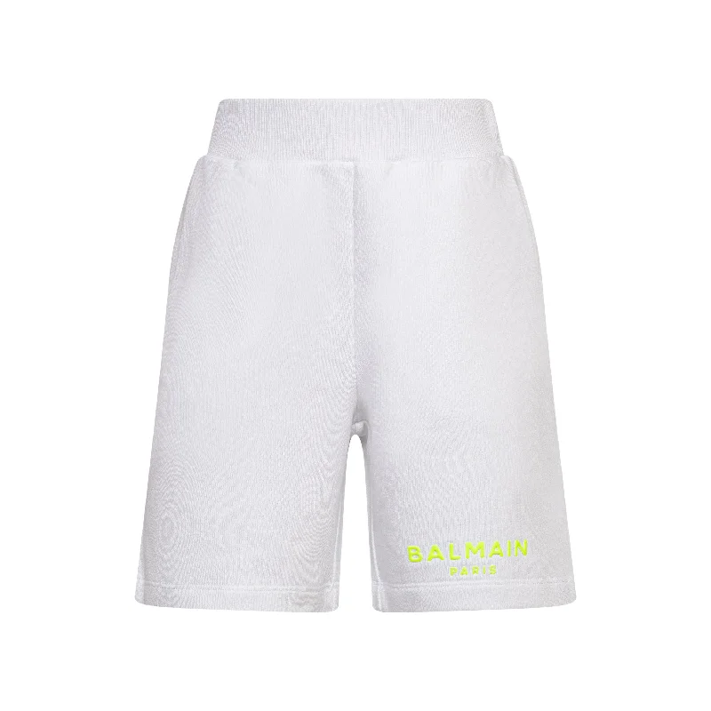 White & Yellow Jersey Shorts Casual Men's Loose