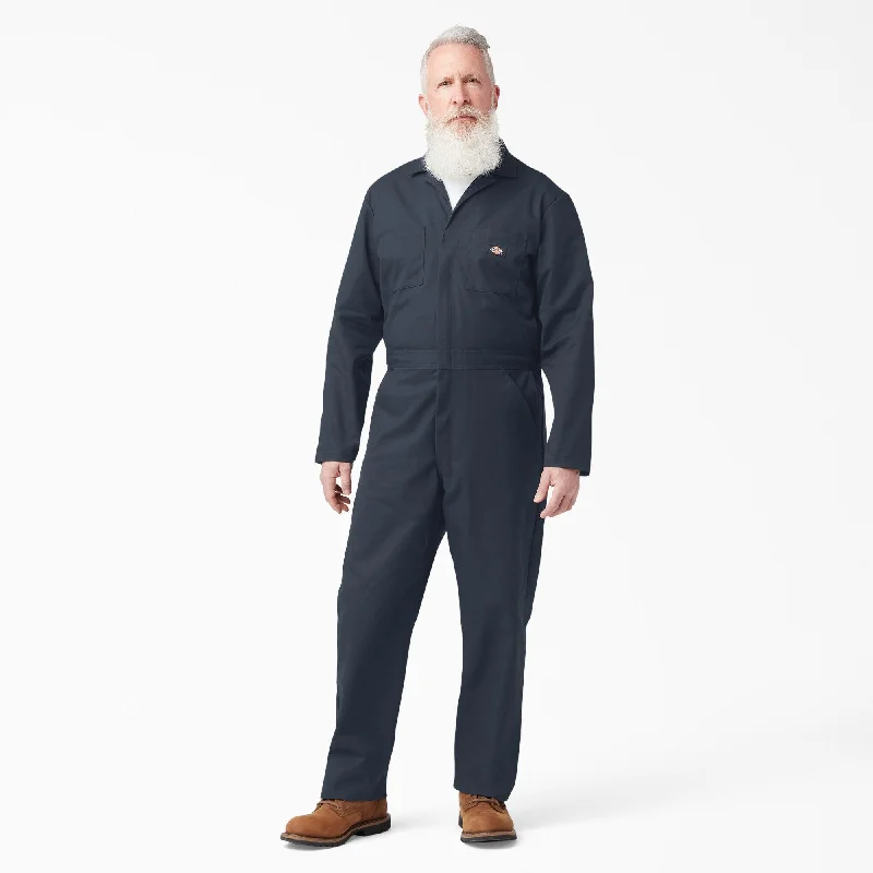 Long Sleeve Coveralls, Dark Navy Luxurious Men's High