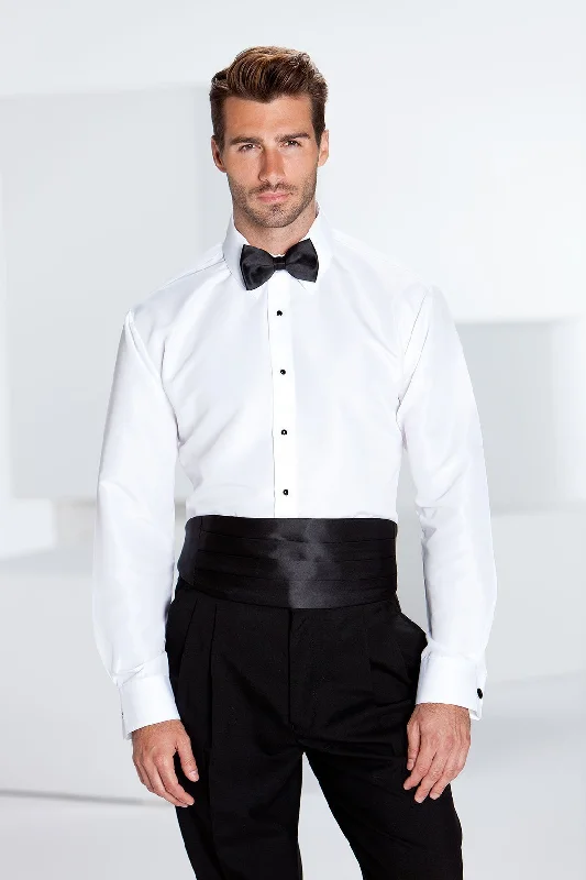 "Lido" White Laydown Tuxedo Shirt Artistic Men's Avant