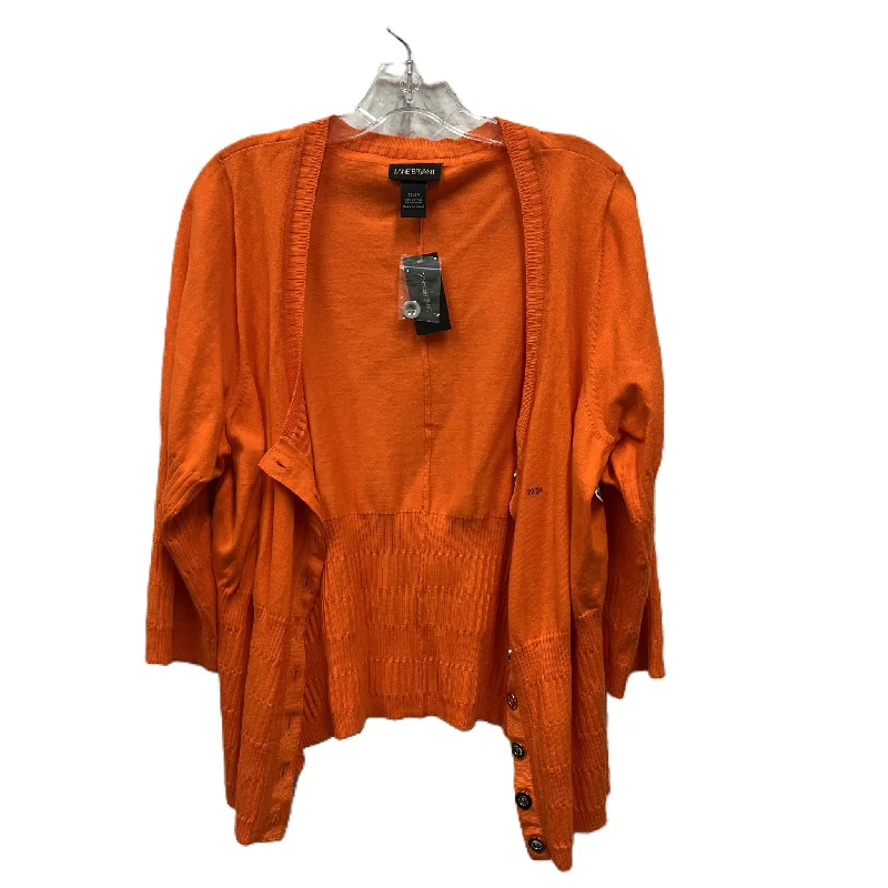 Sweater Cardigan By Lane Bryant In Orange, Size: 3x Stylish Men's Tropical 