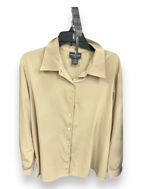 Top Long Sleeve By Notations In Tan, Size: 1x Stylish Men's Tropical 