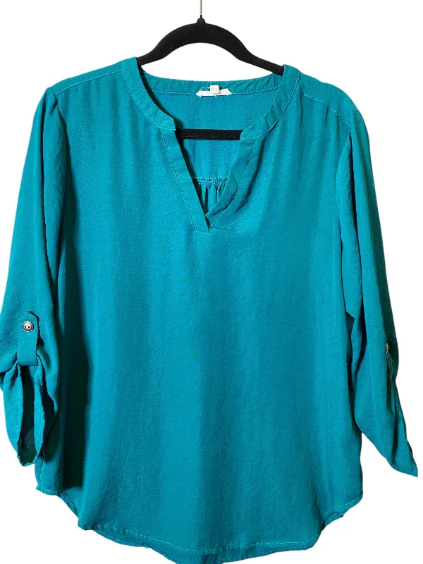 Top Long Sleeve By Maurices In Green, Size: L Hip Men's Retro