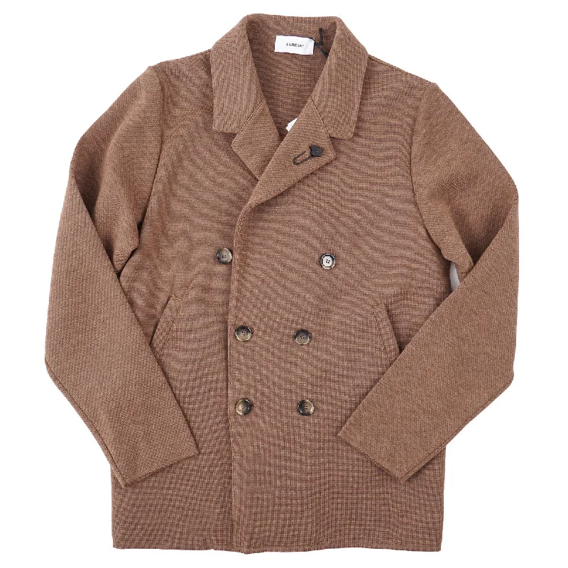 Lardini Knit Wool Cardigan Sweater-Blazer Earthy Men's Hemp