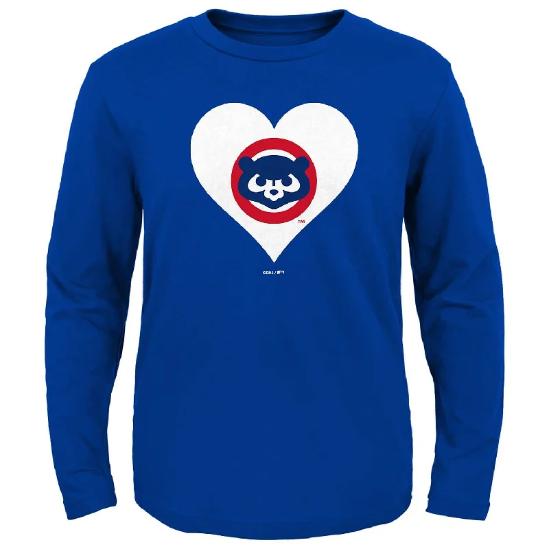 Chicago Cubs Toddler 1984 Heart Cubbies Long Sleeve T-Shirt Traditional Men's Wool