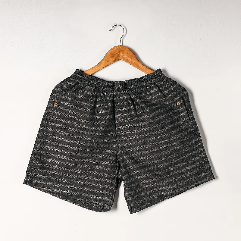 Black - Jacquard Weave Cotton Unisex Boxer/Shorts Casual Men's Loose