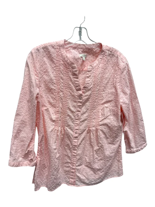 Top Long Sleeve By Talbots In Pink, Size: M Trendy Men's Scandinavian