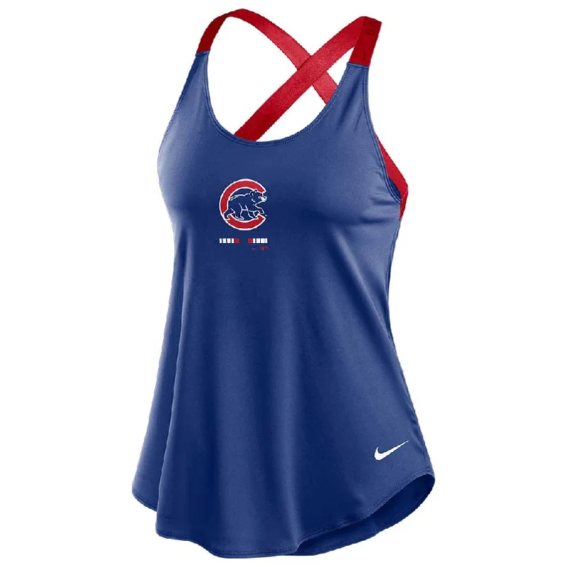 Chicago Cubs Women's Nike Legacy Dri-FIT Elastika Tank Top Casual Men's Loose