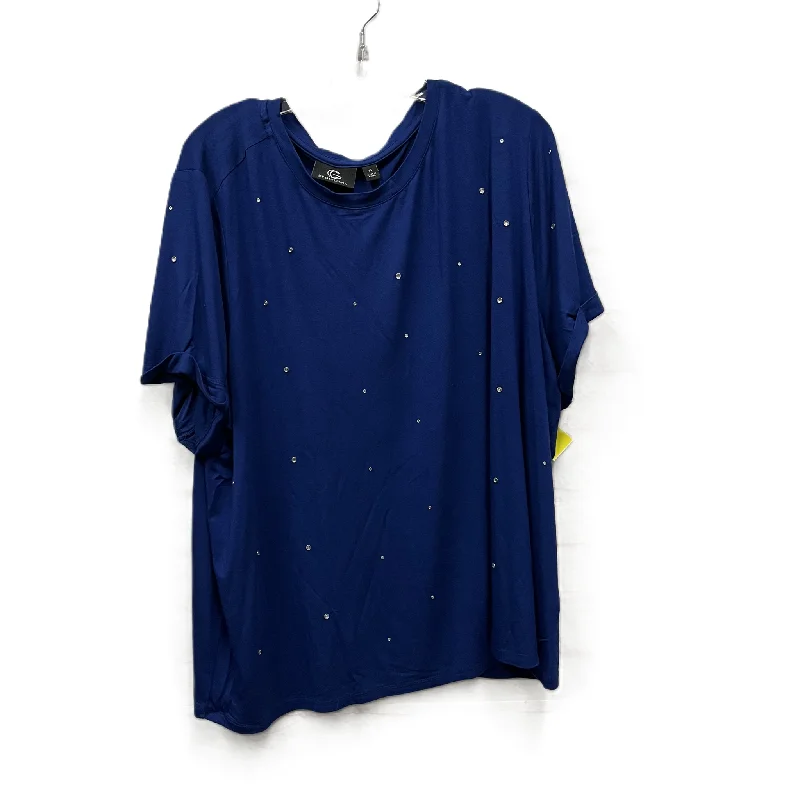 Top Short Sleeve By Cme In Blue, Size: 3x Monochromatic All