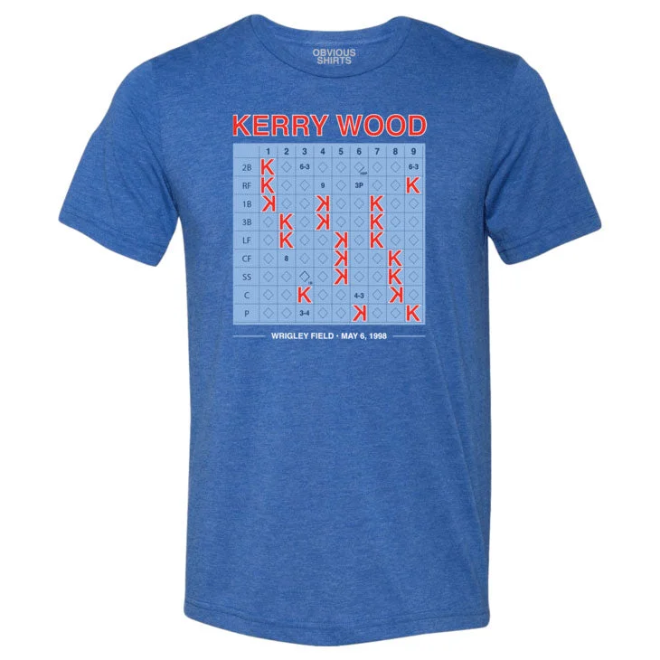 Chicago Cubs Kerry Wood 20k Scorecard T-Shirt Traditional Men's Country