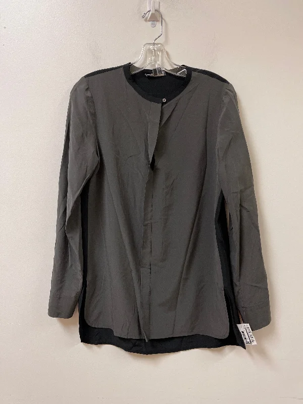 Top Long Sleeve By Vince In Black & Grey, Size: S Laid