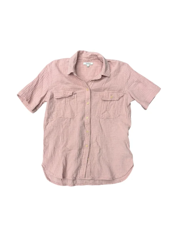 Top Short Sleeve By Madewell In Pink, Size: S Hip Men's Retro