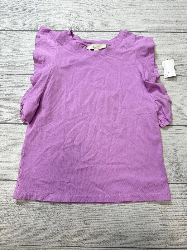 Top Short Sleeve By Loft In Purple, Size: Xs Cclassic Men's Tweed